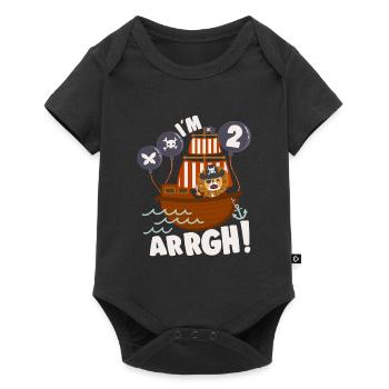Birthday Pirate 2 Years Old Bday Party Gift Idea - Baby Premium short-sleeve bodysuit - black - Front