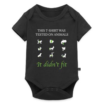This T-Shirt Was Tested On Animals - Baby Premium short-sleeve bodysuit - black - Front