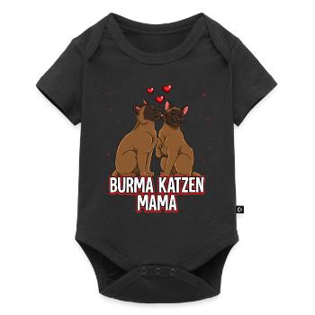 Burma Katzen Mama - Baby Premium Kurzarmbody - Schwarz - Vorne