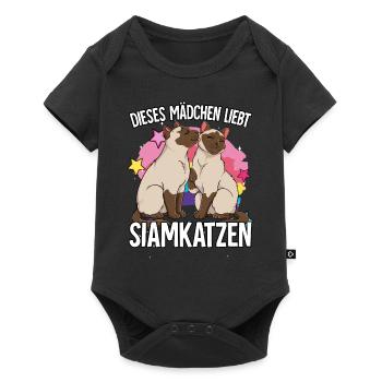 Dieses Mädchen liebt Siamkatzen - Baby Premium Kurzarmbody - Schwarz - Vorne