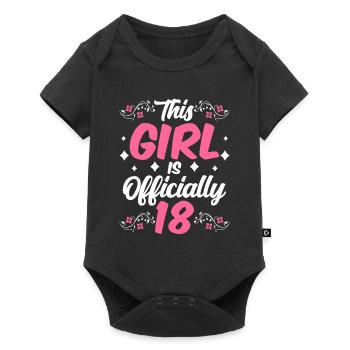This girl is officially 18 celebration eighteen - Baby Premium short-sleeve bodysuit - black - Front