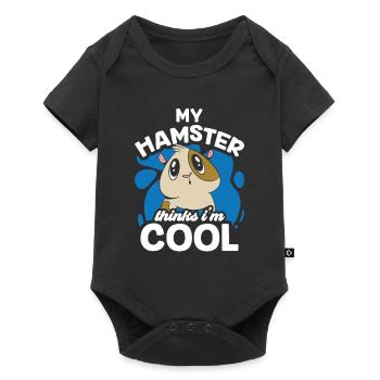 Mon hamster pense que je suis un animal de compagnie propriétaire cool - Body à manches courtes Premium Bébé - noir - Devant