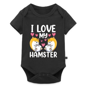 I love my hamster cute pet owner - Baby Premium short-sleeve bodysuit - black - Front