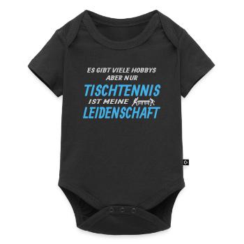 Tischtennis Zubehör Pingpong Motiv - Baby Premium Kurzarmbody - Schwarz - Vorne