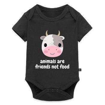 Les animaux sont des amis, pas de la nourriture - Body à manches courtes Premium Bébé - noir - Devant