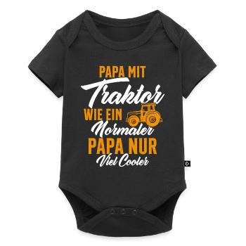 Daddy nit tractor like a normal - Baby Premium short-sleeve bodysuit - black - Front