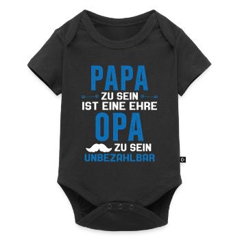être papa est un honneur être papy n'a pas de prix - Body à manches courtes Premium Bébé - noir - Devant