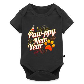 Amoureux du chat et du chien - Paw-ppy Bonne année - Body à manches courtes Premium Bébé - noir - Devant