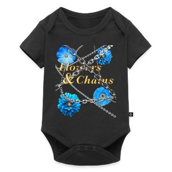 Flowers and Chains - Baby Premium Kurzarmbody - Schwarz - Vorne