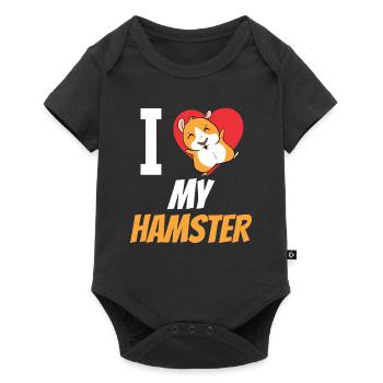 I love my hamster cute pet owner - Baby Premium short-sleeve bodysuit - black - Front