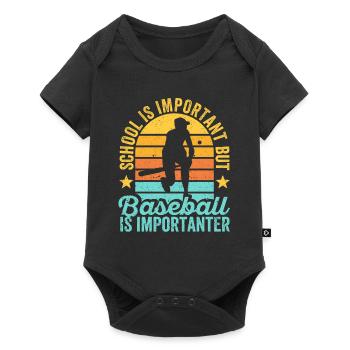School Matters Baseball Importanter Funny - Baby Premium short-sleeve bodysuit - black - Front