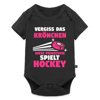 Eishockey Hockeyspieler Prinzessin Hockey - Baby Premium Kurzarmbody - Schwarz - Vorne