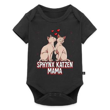 Sphynx Katzen Mama - Baby Premium Kurzarmbody - Schwarz - Vorne