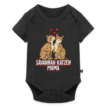 Savannah Katzen Mama - Baby Premium Kurzarmbody - Schwarz - Vorne