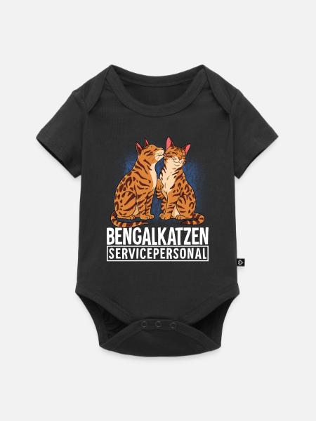 Bengalkatze - Baby Premium Kurzarmbody - Schwarz