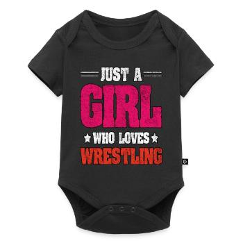 Nur ein Mädchen, das Wrestling liebt - Baby Premium Kurzarmbody - Schwarz - Vorne