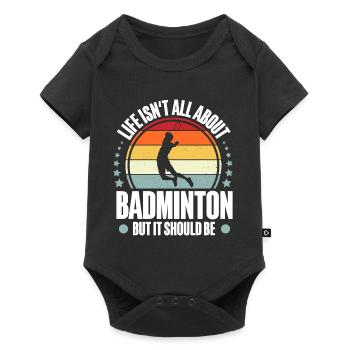 Badminton - Baby Premium short-sleeve bodysuit - black - Front
