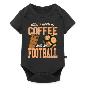 What I Need Is Coffee & My Football Retro Funny - Baby Premium short-sleeve bodysuit - black - Front
