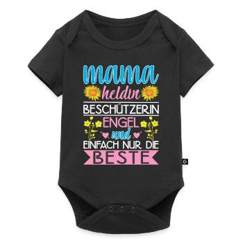 Mama Heldin Beschützerin Engel Die Beste Mutter - Baby Premium Kurzarmbody - Schwarz - Vorne