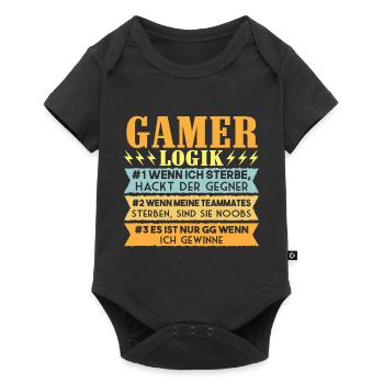 Gamer Logik Gaming Video Games Multiplayer Zocker - Baby Premium Kurzarmbody - Schwarz - Vorne