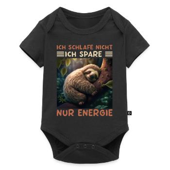 Ich Schlafe Nicht Ich Spare Energie - Baby Premium Kurzarmbody - Schwarz - Vorne