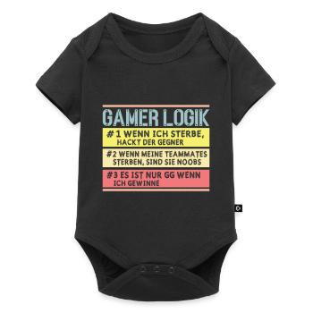 Gamer Logik Gaming Video Games Multiplayer Zocker - Baby Premium Kurzarmbody - Schwarz - Vorne