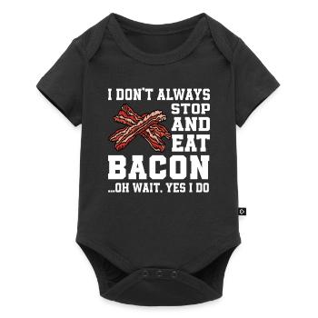Funny bacon saying - Baby Premium short-sleeve bodysuit - black - Front