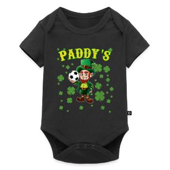 Enfants Garçons et filles Soccer Leprechaun St Patrick - Body à manches courtes Premium Bébé - noir - Devant