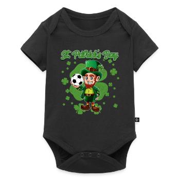 St Patricks Day Cute Leprechaun Kids Soccer - Body à manches courtes Premium Bébé - noir - Devant