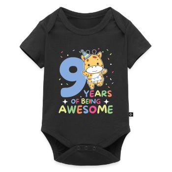 Griaffe pour les enfants de 9e anniversaire de neuf ans - Body à manches courtes Premium Bébé - noir - Devant