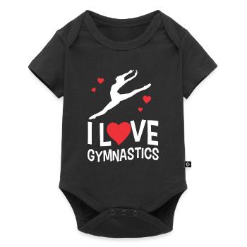J’aime la gymnastique la gymnastique la gymnastique - Body à manches courtes Premium Bébé - noir - Devant