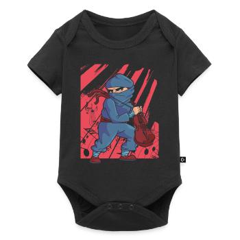 Violin Violinist Ninja Violin - Baby Premium Kurzarmbody - Schwarz - Vorne