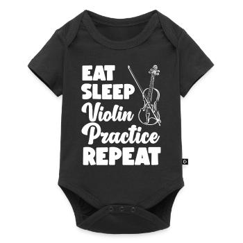 Violin Violinist Eat Sleep Violin - Baby Premium short-sleeve bodysuit - black - Front