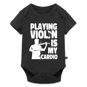 Violoniste violoniste jouant du violon est - Body à manches courtes Premium Bébé - noir - Devant