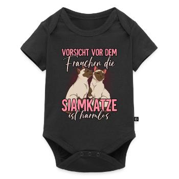 Siamkatzen - Baby Premium Kurzarmbody - Schwarz - Vorne