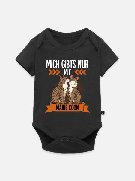 Maine Coon Katze - Baby Premium Kurzarmbody - Schwarz