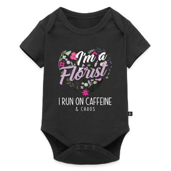 Fleuriste Caféine Chaos Cadeau - Body à manches courtes Premium Bébé - noir - Devant