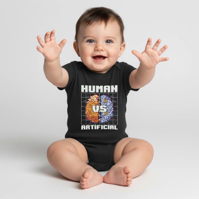 Artificial Intelligence Human VS Engineer Robotics Baby Premium short-sleeve bodysuit
