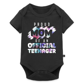 Fière maman d’un adolescent officiel de 13 ans. - Body à manches courtes Premium Bébé - noir - Devant