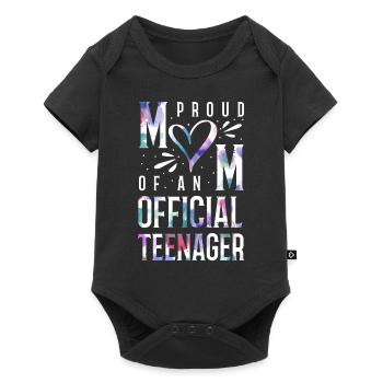 Fière maman d’un adolescent officiel de 13 ans. - Body à manches courtes Premium Bébé - noir - Devant