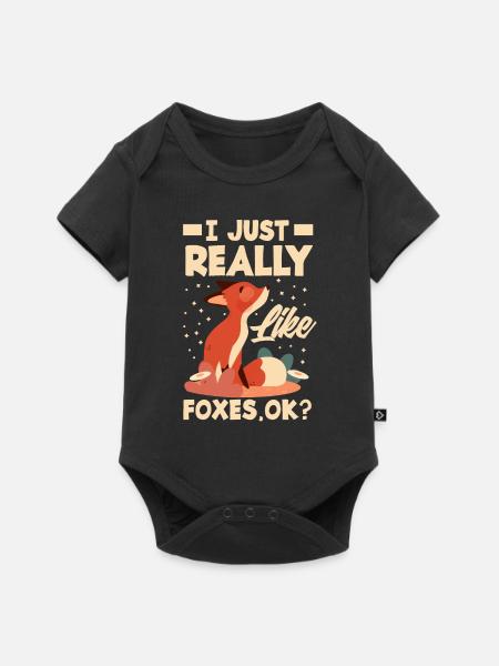 Fuchs Füchse Tiere Geschenkidee - Baby Premium Kurzarmbody - Schwarz
