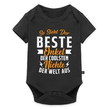 So sieht der beste Onkel der Welt aus - Baby Premium Kurzarmbody - Schwarz - Vorne
