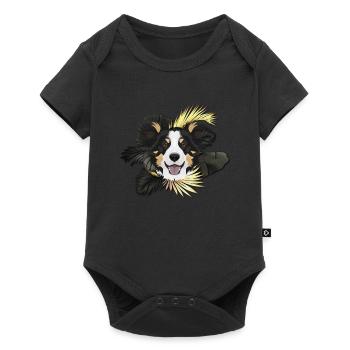 Golden Dog Border Collie - Baby Premium short-sleeve bodysuit - black - Front