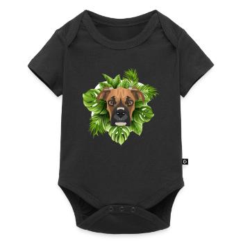 Tropical German Boxer - Baby Premium short-sleeve bodysuit - black - Front