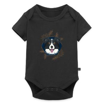 Golden Dog Border Collie - Baby Premium short-sleeve bodysuit - black - Front