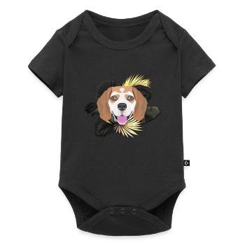 Chien d’or Beagle - Body à manches courtes Premium Bébé - noir - Devant