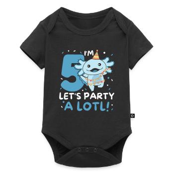 5ème anniversaire axolotl cinq ans axolotls sucrés - Body à manches courtes Premium Bébé - noir - Devant