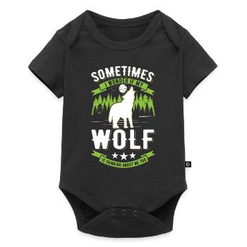 Wolf Liebhaber Geschenk Wolfsrudel - Baby Premium Kurzarmbody - Schwarz - Vorne