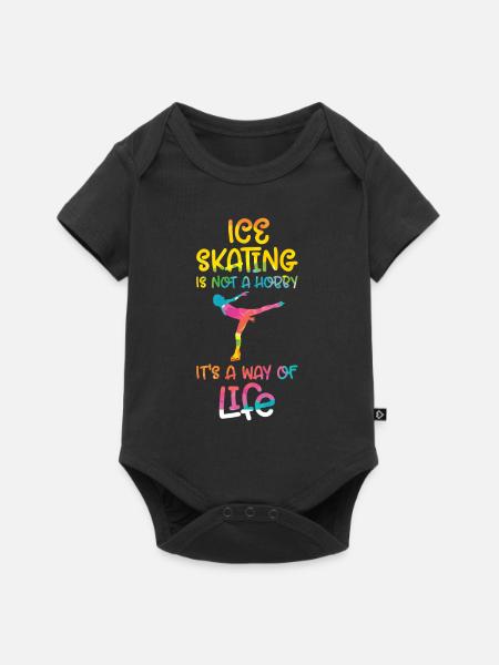 Eislaufen - Baby Premium Kurzarmbody - Schwarz