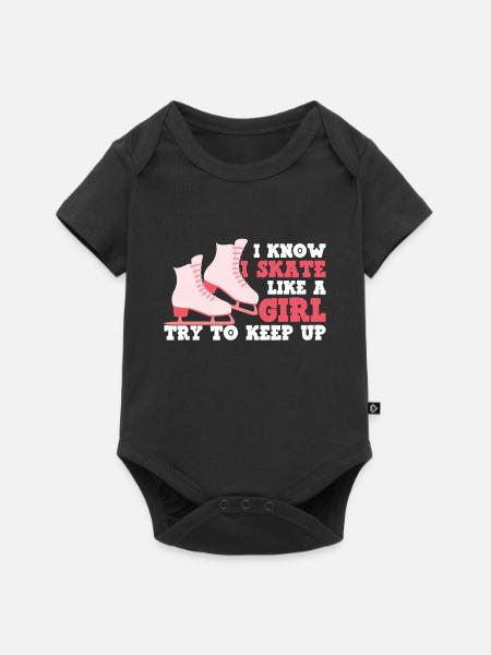 Eislaufen - Baby Premium Kurzarmbody - Schwarz